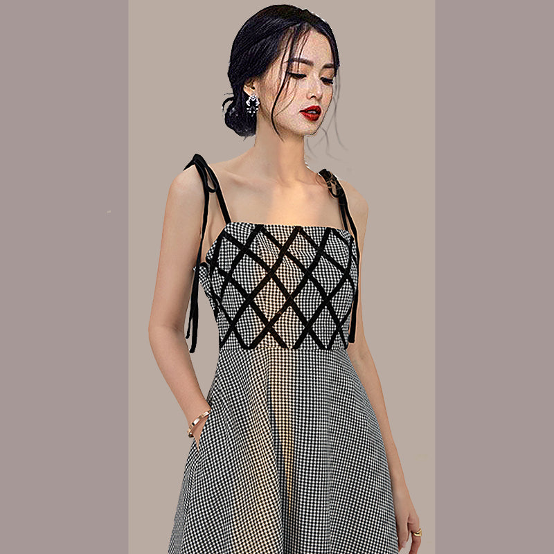 CM-DY012830 Women Elegant European Style Sleeveless Midi Dress