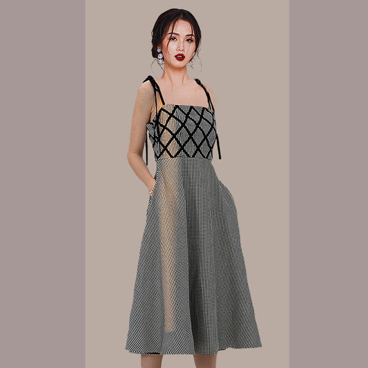 CM-DY012830 Women Elegant European Style Sleeveless Midi Dress