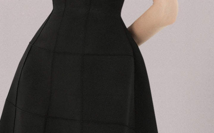 CM-DY058563 Women Elegant European Style Sleeveless V-Neck Slim Dress - Black