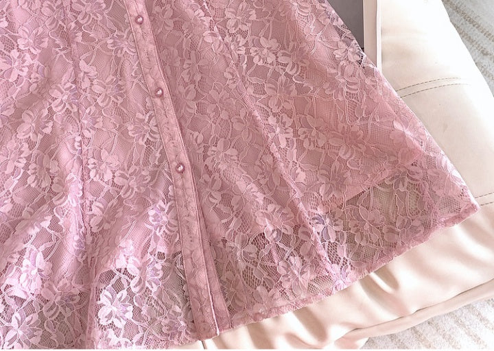 CM-DY067522 Women Elegant Seoul Style Temperament Lace Light Beading Dress