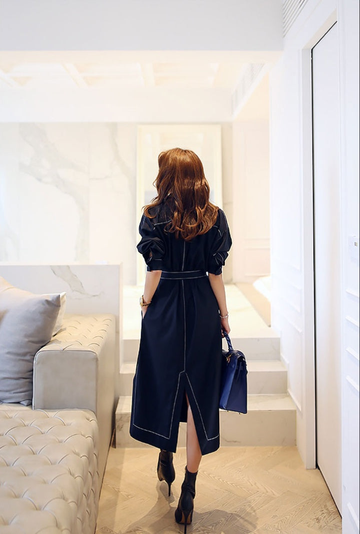 CM-DY081133 Women Elegant Seoul Style Collar Neckline Long Sleeve Dress (Available in 2 colors)