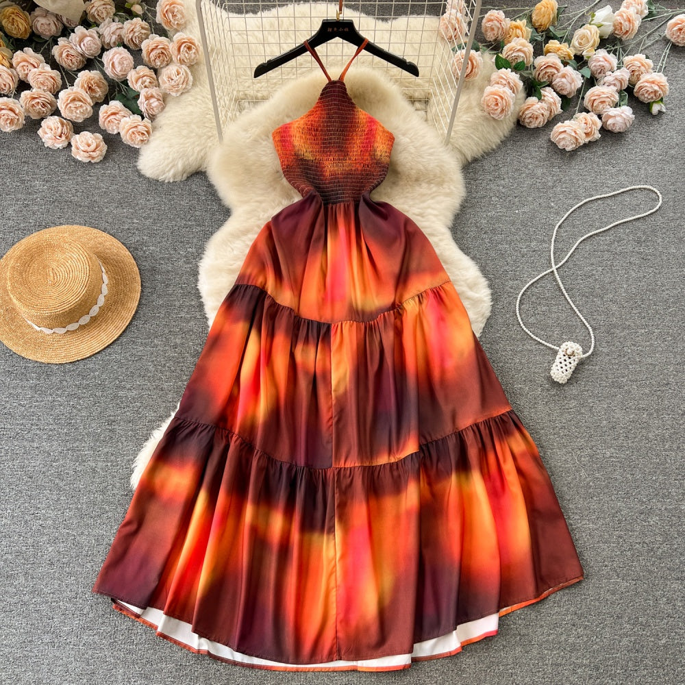 CM-DY094578 Women Trendy Bohemian Style Sleeveless Backless Maxi Dress Carry Me PH CM-DY094578 Women Trendy Bohemian Style Sleeveless Backless Maxi Dress Carry Me PH