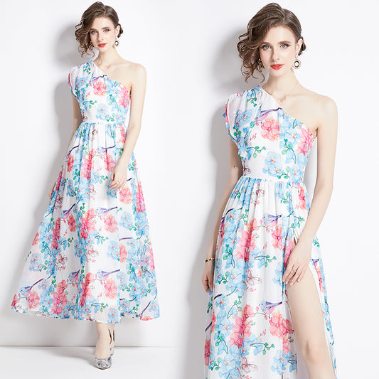 CM-DY096292 Women Elegant European Style Sleeveless High Waist Midi Dress