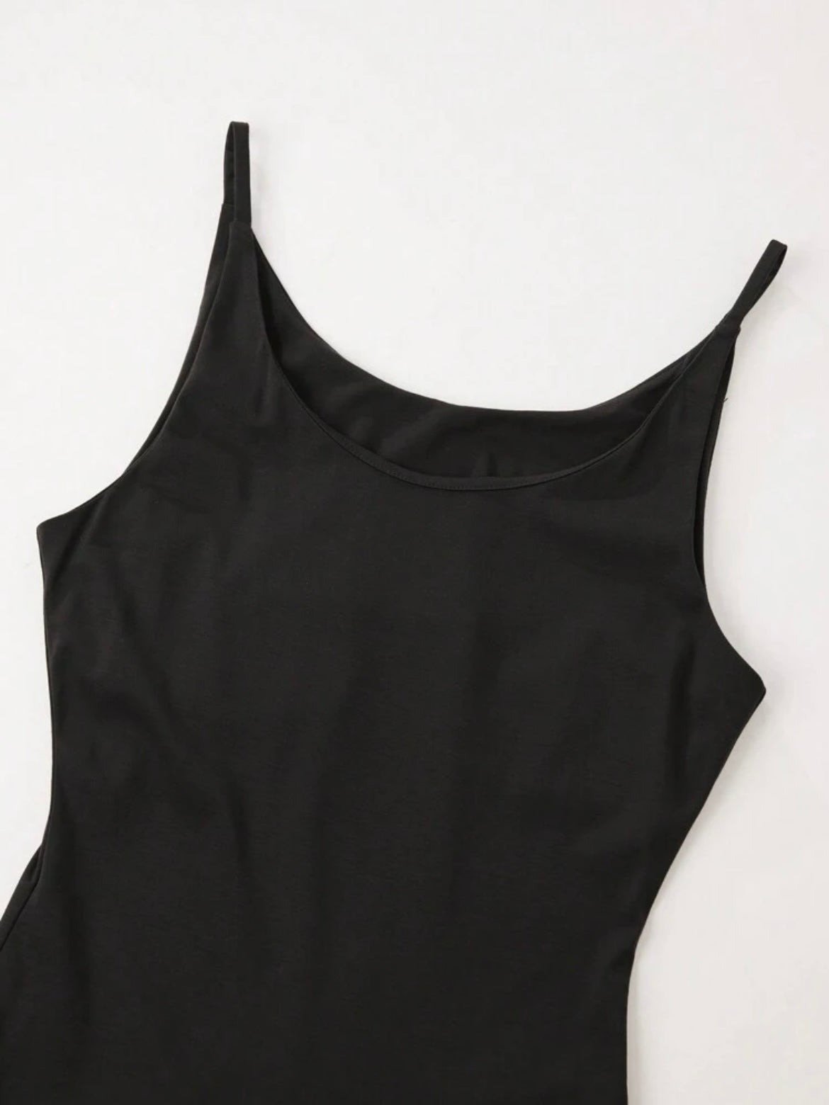 CM-DS475985 Women Elegant Seoul Style Solid Color Minimalist Spaghetti Strap Maxi A-Line Dress - Black
