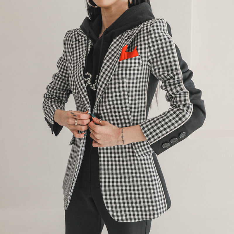 CM-SY022917 Women Elegant Seoul Style Long Sleeve Blazer With High Waist Suit Pants - Set