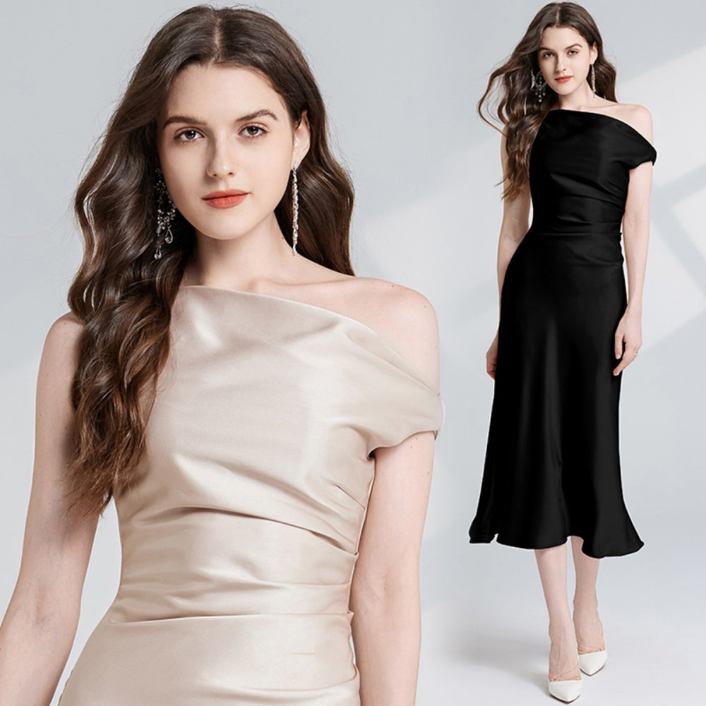 CM-DY026292 Women Elegant European Style Sleeveless Slim Pinched Waist Midi Dress (Available in 2 colors)