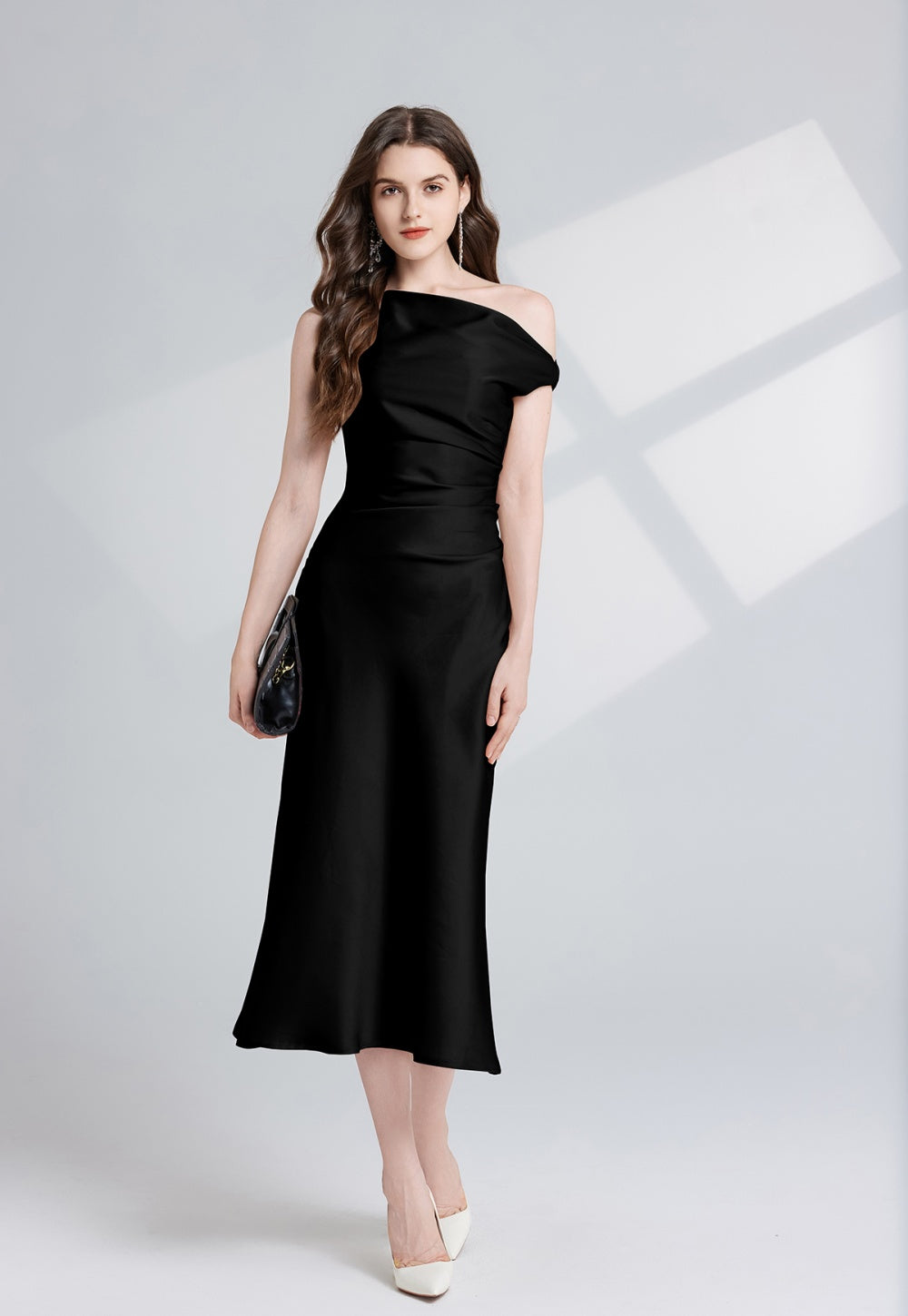 CM-DY026292 Women Elegant European Style Sleeveless Slim Pinched Waist Midi Dress (Available in 2 colors)