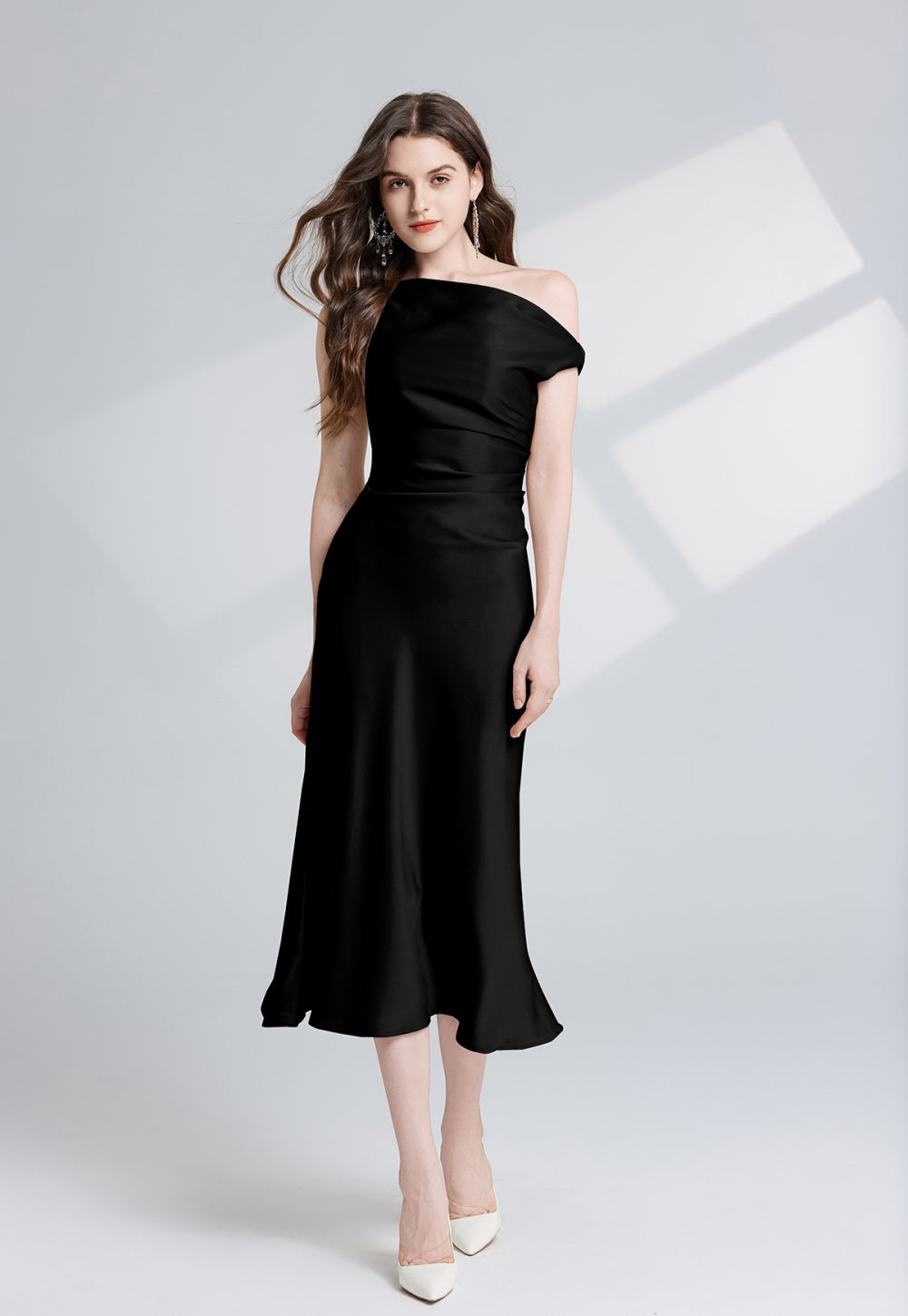 CM-DY026292 Women Elegant European Style Sleeveless Slim Pinched Waist Midi Dress (Available in 2 colors)