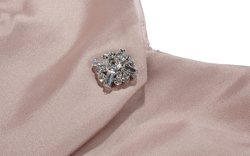 CM-DY027811 Women Elegant Seoul Style Satin Bow Shoulder Strap High Waist Long Dress