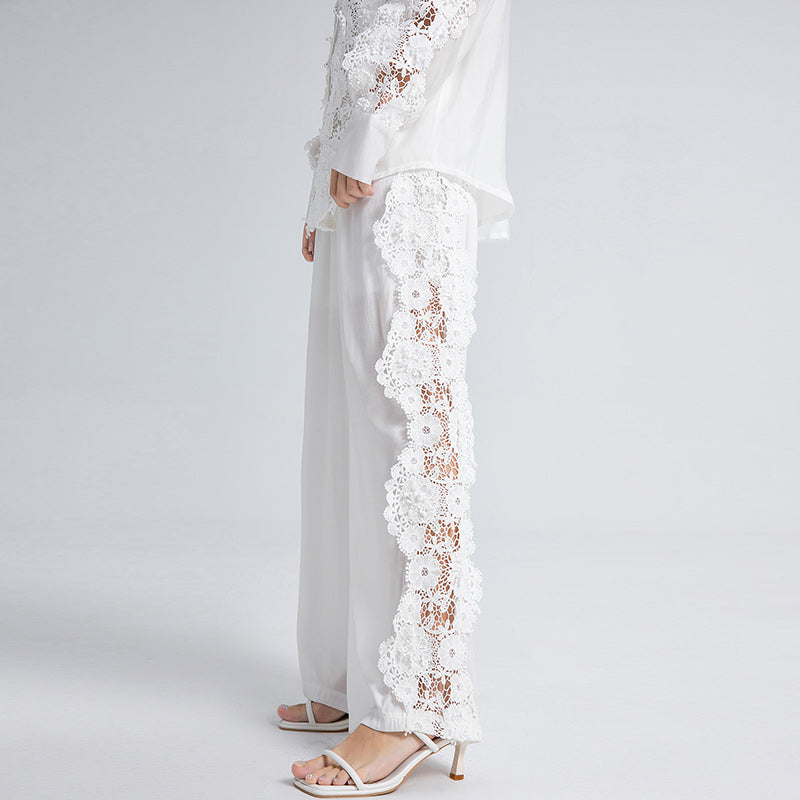 CM-SY028371 Women Elegant European Style Long Sleeve Top With Elastic High Waist Pants - Set