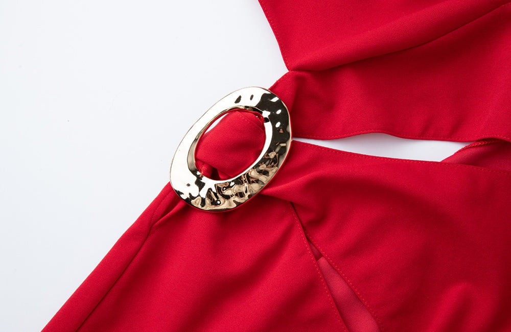 CM-DY032702 Women Elegant Seoul Style Hollow Sleeveless High Waist  Slim Long Dress (Available in 2 colors)