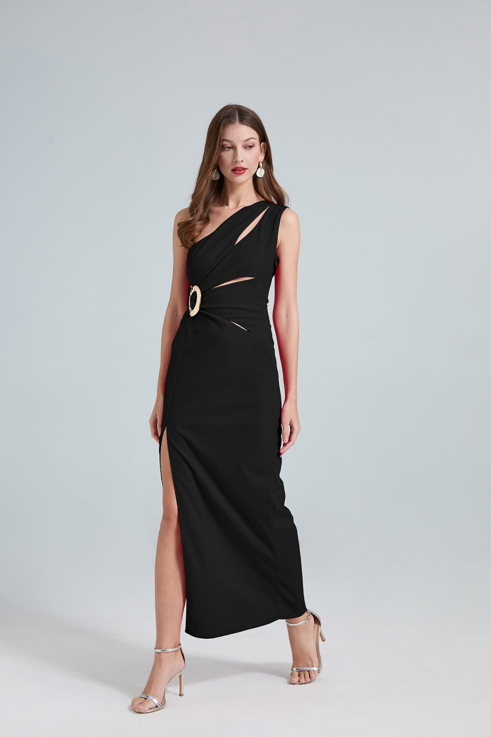 CM-DY032702 Women Elegant Seoul Style Hollow Sleeveless High Waist  Slim Long Dress (Available in 2 colors)