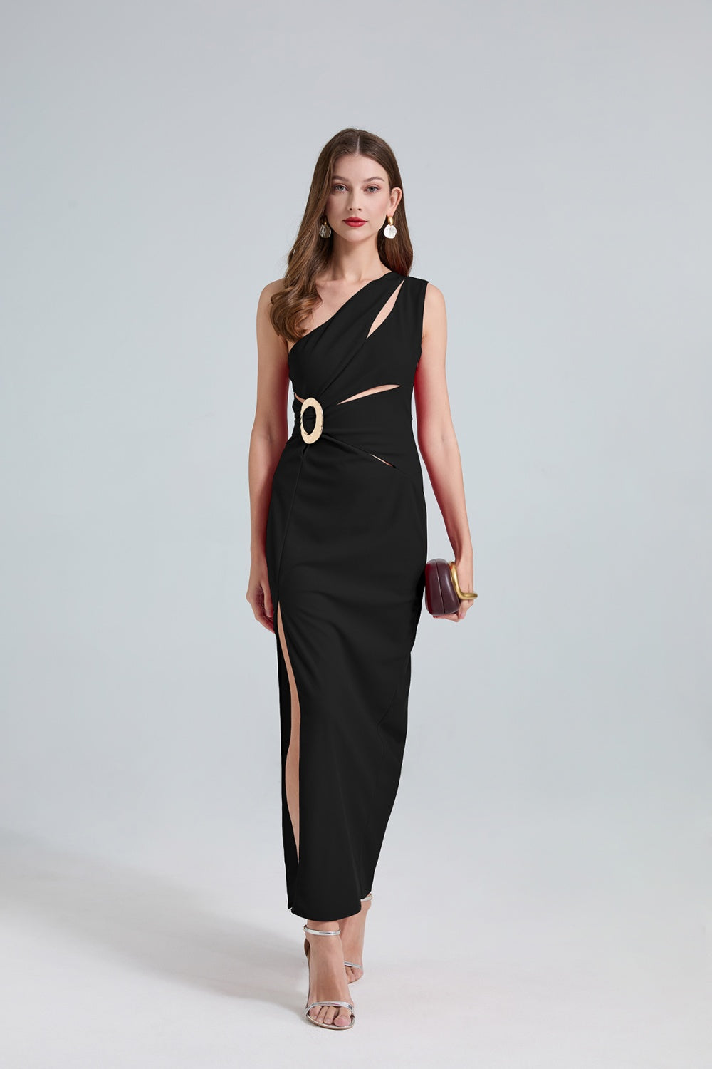 CM-DY032702 Women Elegant Seoul Style Hollow Sleeveless High Waist  Slim Long Dress (Available in 2 colors)