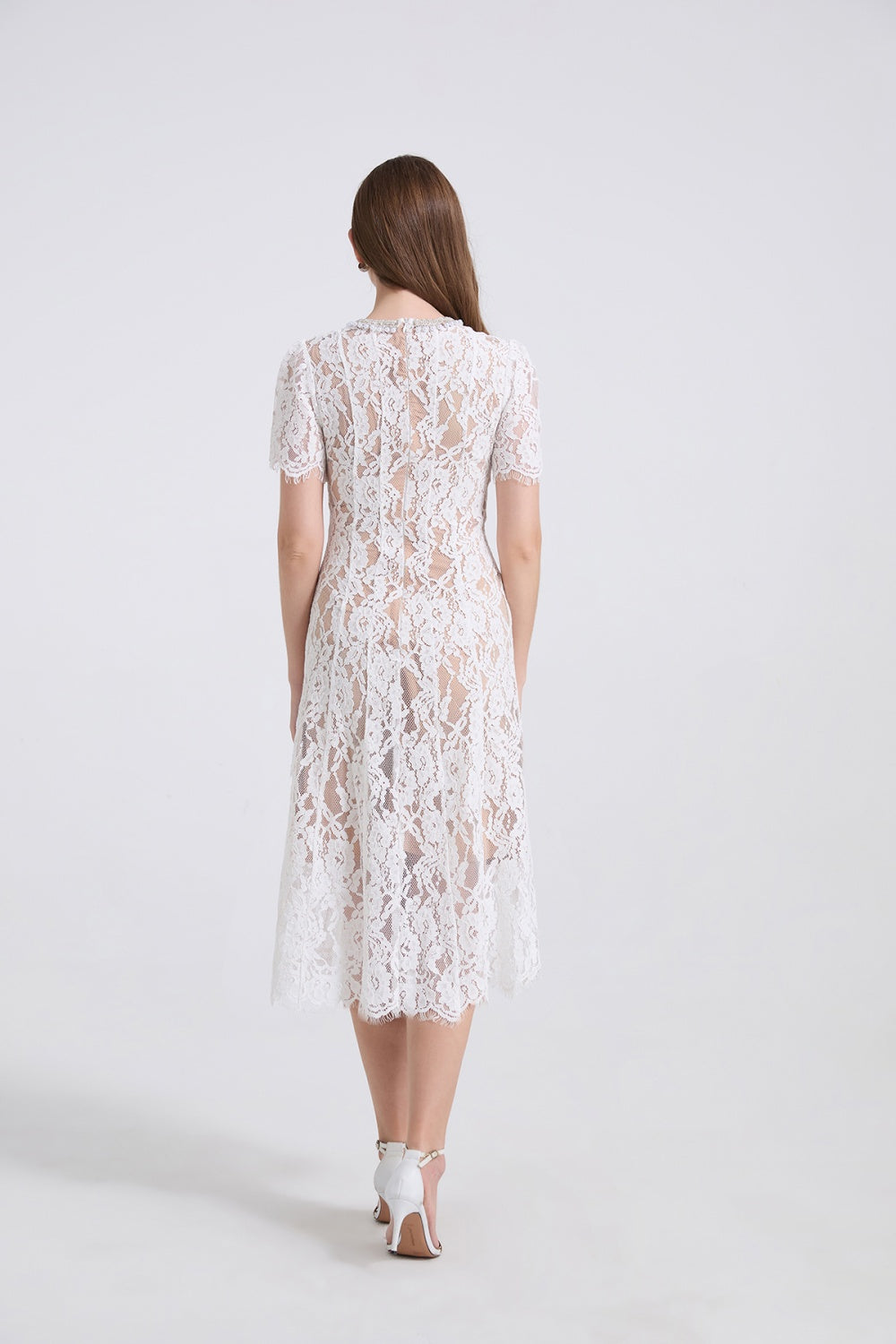 CM-DY040337 Women Elegant European Style Round Neck Short Sleeve A-Line Midi Dress (Available in 2 colors)