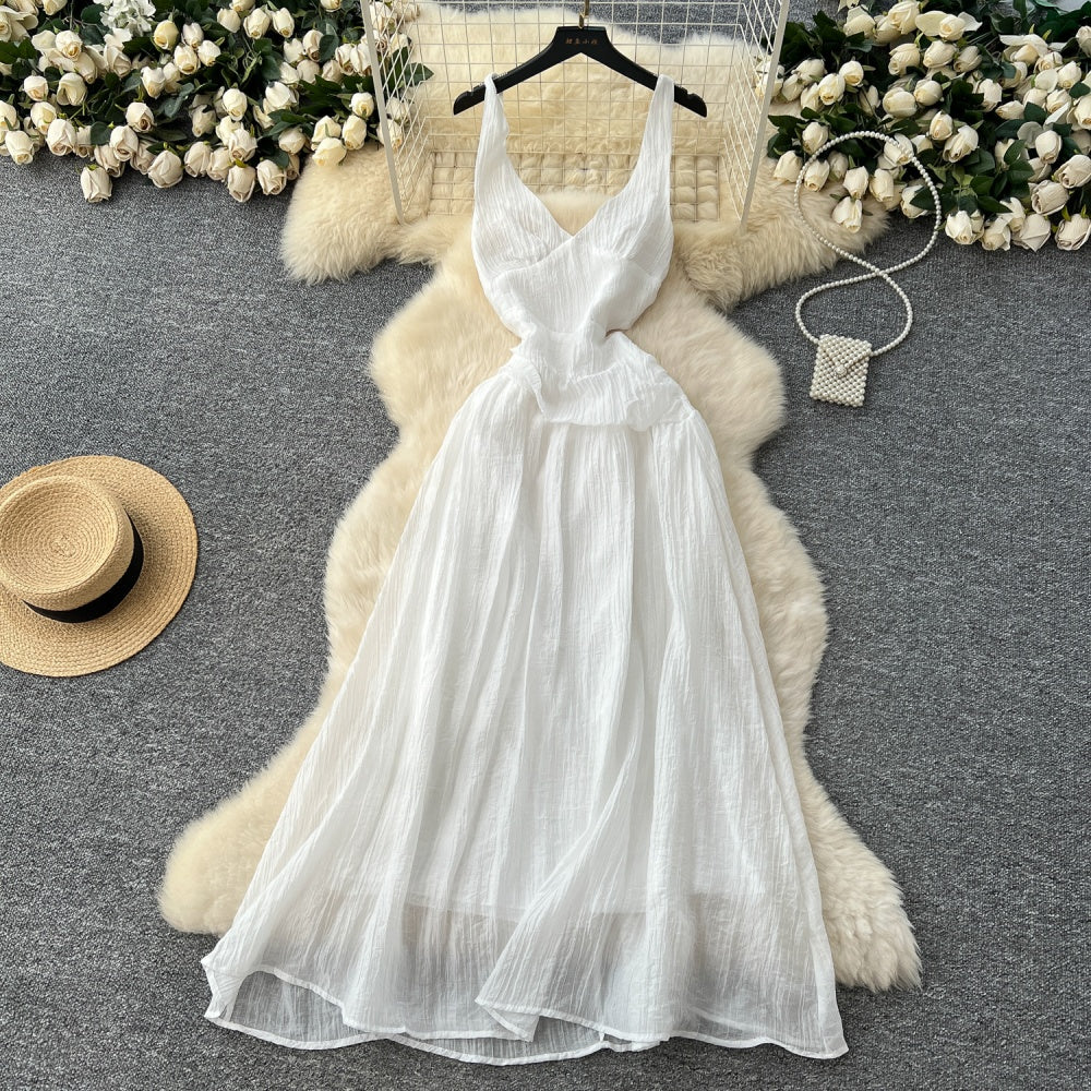 CM-DY041692 Women Elegant Seoul Style Halter Neckline Sleeveless High Waist Slim Dress (Available in 5 colors)