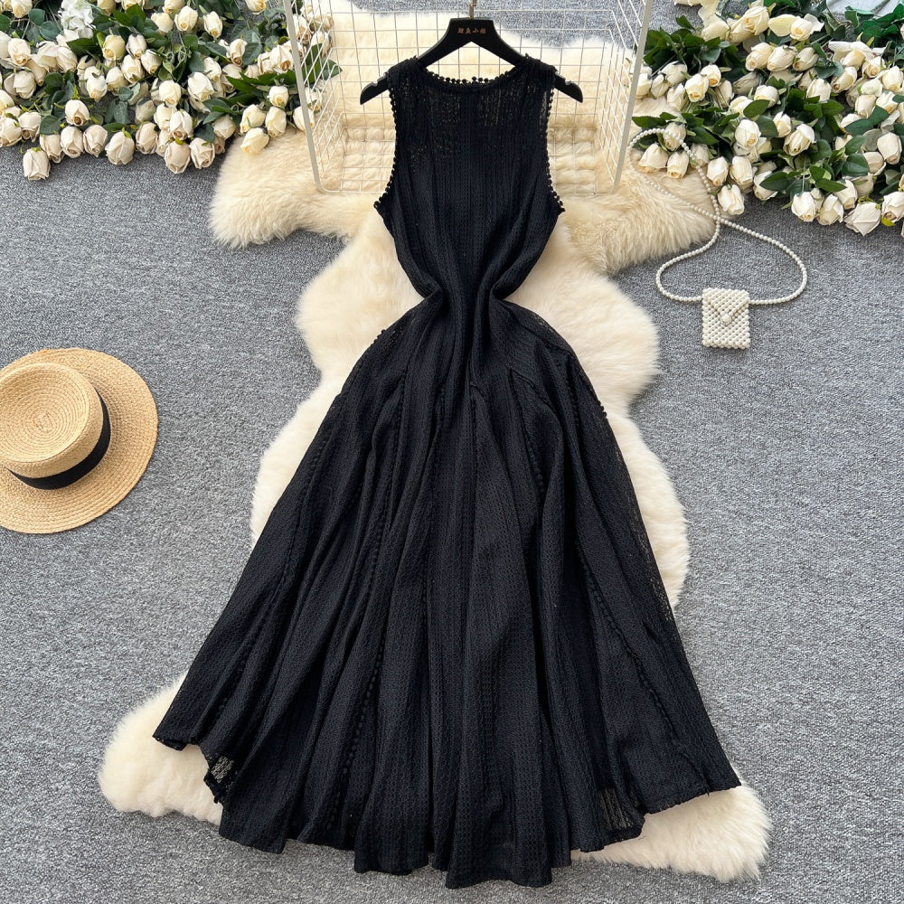 CM-DY047569 Women Elegant European Style Knitted Sleeveless High Waist Slim Midi Dress (Available in 2 colors)