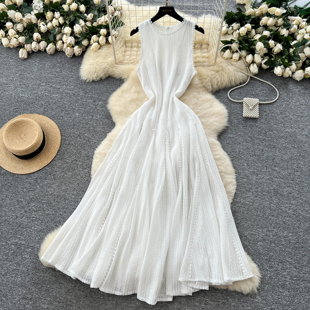 CM-DY047569 Women Elegant European Style Knitted Sleeveless High Waist Slim Midi Dress (Available in 2 colors)