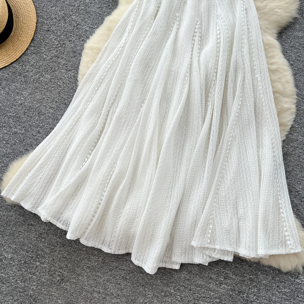 CM-DY047569 Women Elegant European Style Knitted Sleeveless High Waist Slim Midi Dress (Available in 2 colors)
