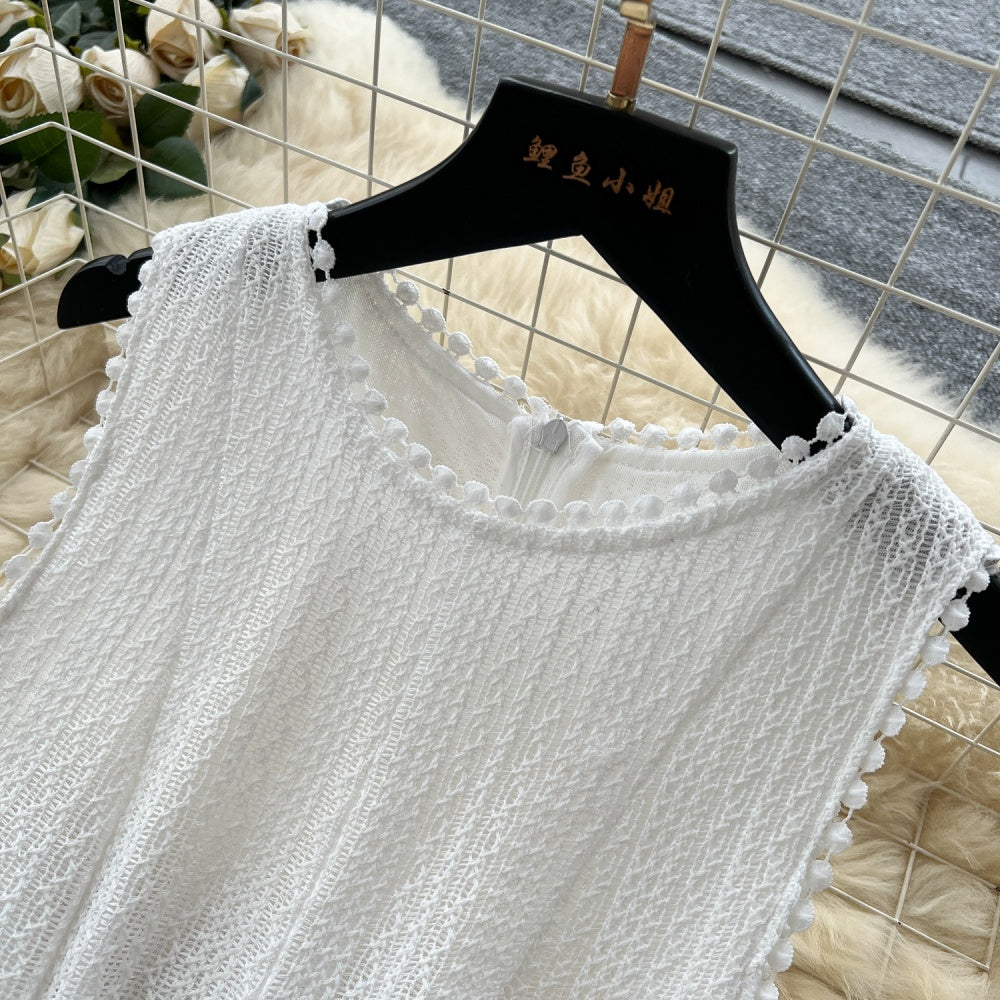 CM-DY047569 Women Elegant European Style Knitted Sleeveless High Waist Slim Midi Dress (Available in 2 colors)