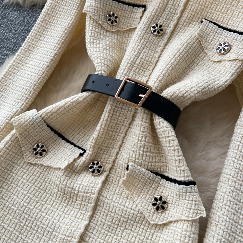 CM-DY060396 Women Elegant European Style Round Neck Long Sleeve High Waist A-Line Maxi Dress (Available in 3 colors)