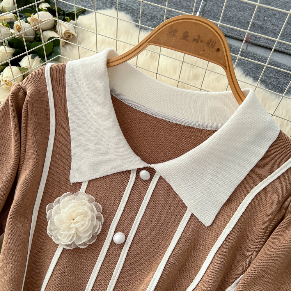 CM-DY061292 Women Casual Seoul Style Collar Neckline Long Sleeve Maxi Dress (Available in 3 colors)