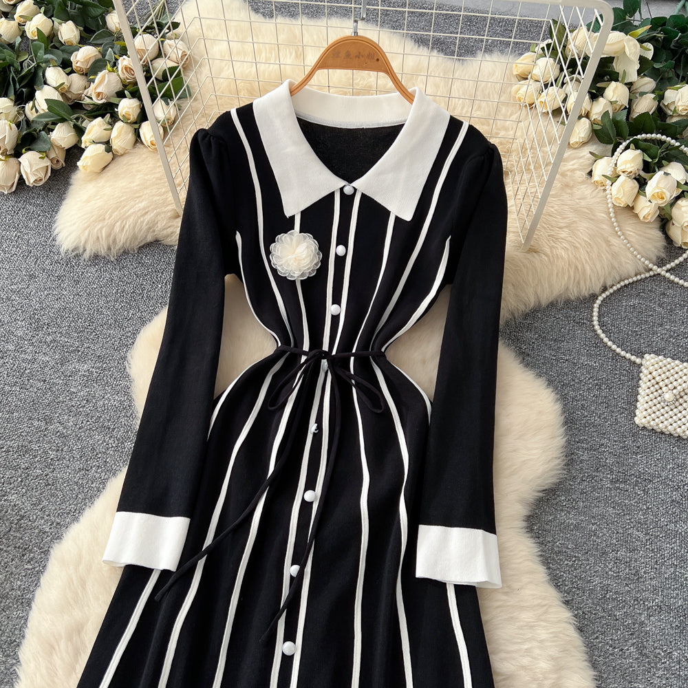 CM-DY061292 Women Casual Seoul Style Collar Neckline Long Sleeve Maxi Dress (Available in 3 colors)