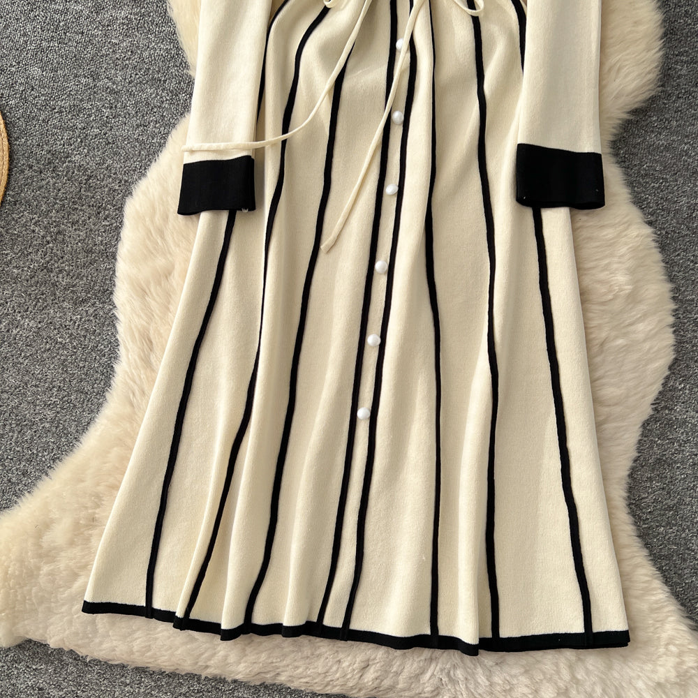 CM-DY061292 Women Casual Seoul Style Collar Neckline Long Sleeve Maxi Dress (Available in 3 colors)
