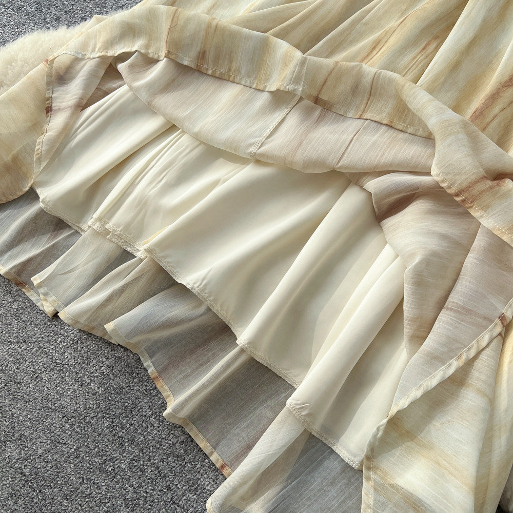 CM-DY065437 Women Elegant European Style V-Neck Sleeveless High Waist A-Line Maxi Dress (Available in 2 colors)