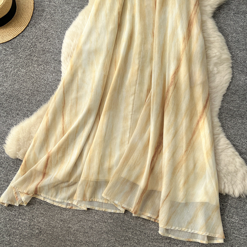 CM-DY065437 Women Elegant European Style V-Neck Sleeveless High Waist A-Line Maxi Dress (Available in 2 colors)