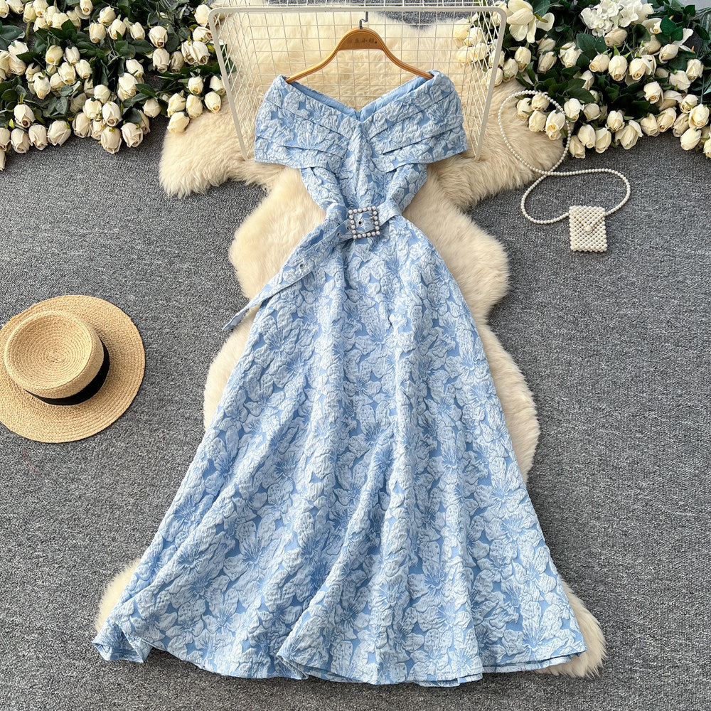 CM-DY067762 Women Elegant Seoul Style V-Neck Sleeveless High Waist Belted Long Dress (Available in 4 colors)