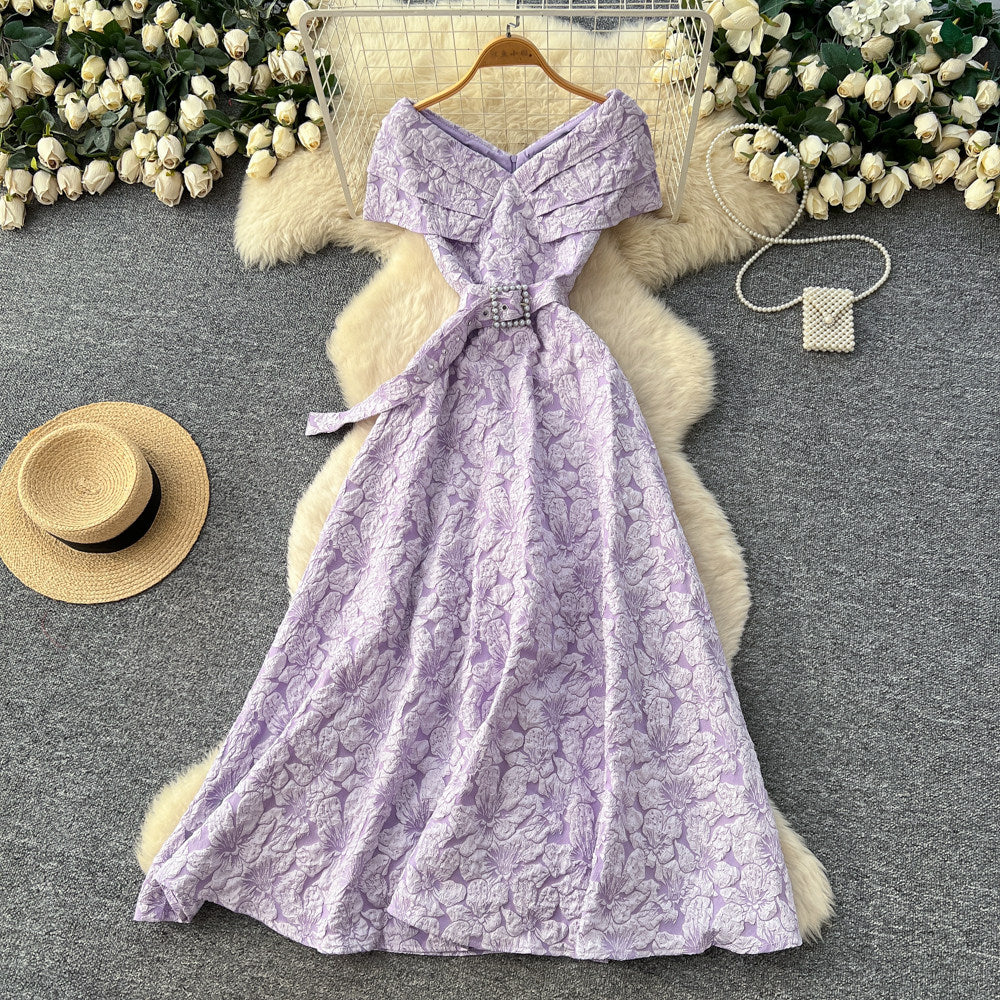 CM-DY067762 Women Elegant Seoul Style V-Neck Sleeveless High Waist Belted Long Dress (Available in 4 colors)