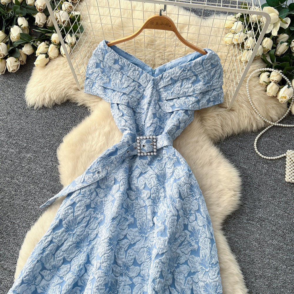 CM-DY067762 Women Elegant Seoul Style V-Neck Sleeveless High Waist Belted Long Dress (Available in 4 colors)