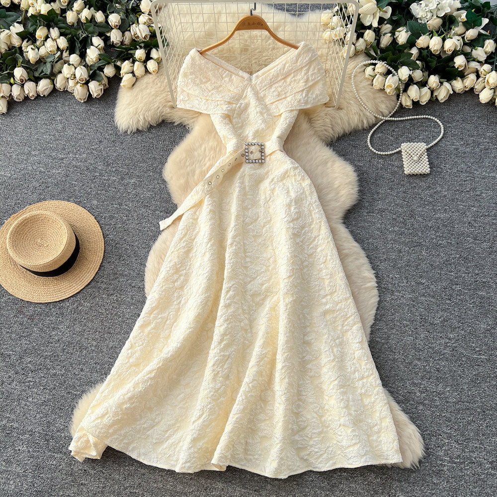 CM-DY067762 Women Elegant Seoul Style V-Neck Sleeveless High Waist Belted Long Dress (Available in 4 colors)