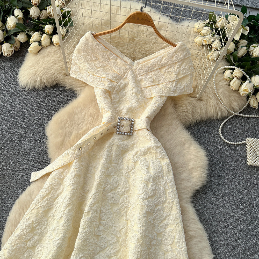 CM-DY067762 Women Elegant Seoul Style V-Neck Sleeveless High Waist Belted Long Dress (Available in 4 colors)