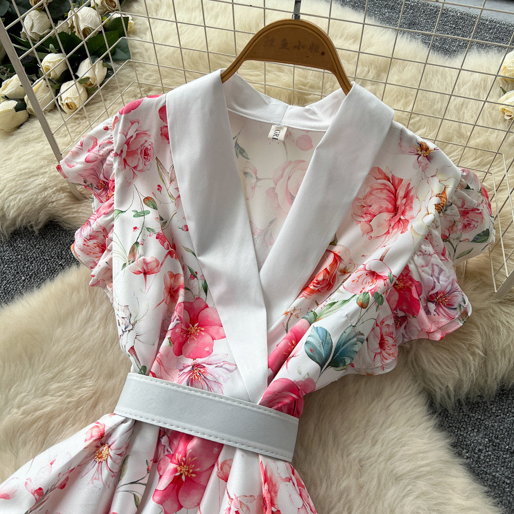 CM-DY067932 Women Elegant European Style V-Neck Sleeveless High Waist A-Line Long Dress (Available in 2 colors)