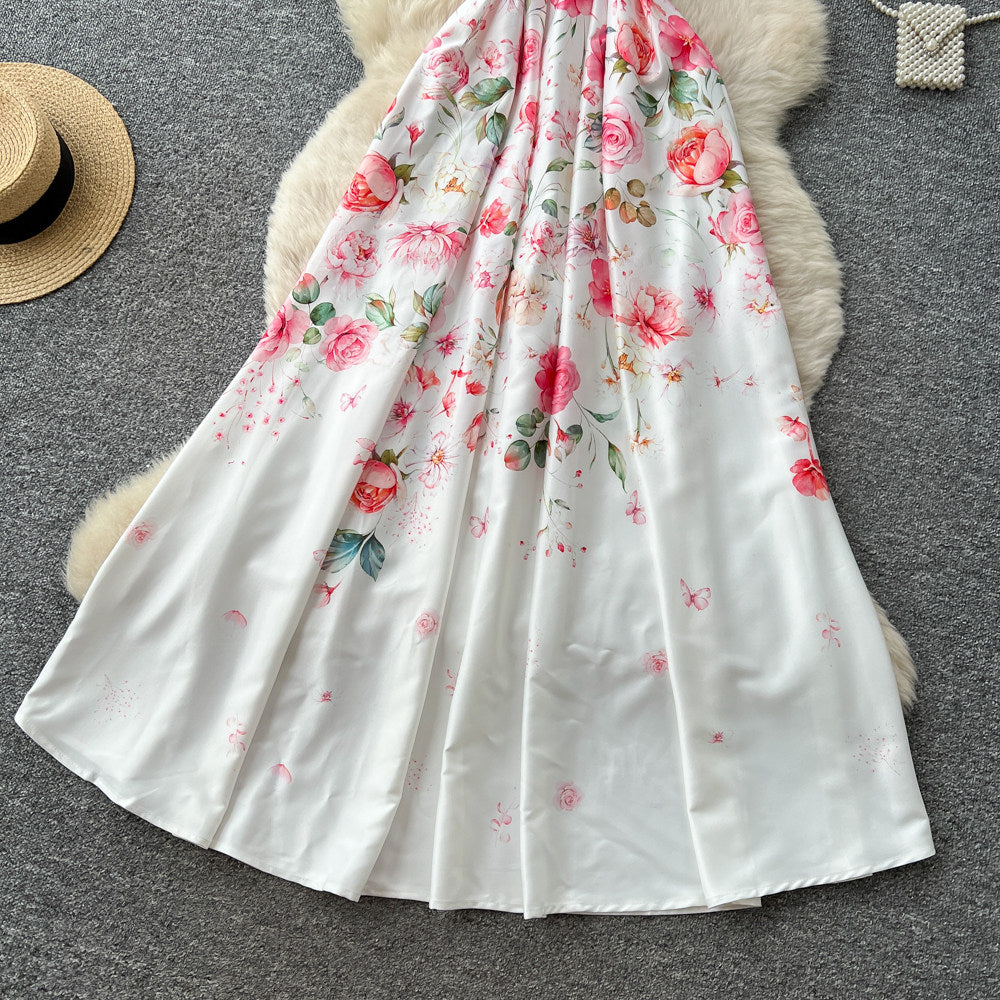 CM-DY067932 Women Elegant European Style V-Neck Sleeveless High Waist A-Line Long Dress (Available in 2 colors)