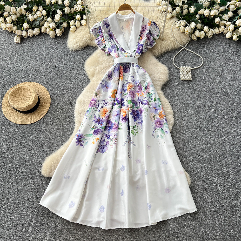 CM-DY067932 Women Elegant European Style V-Neck Sleeveless High Waist A-Line Long Dress (Available in 2 colors)