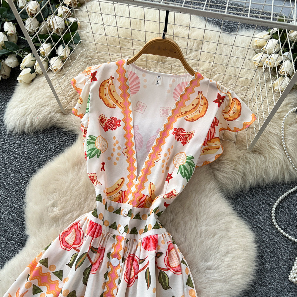 CM-DY067934 Women Elegant European Style V-Neck Sleeveless High Waist A-Line Long Dress - Yellow