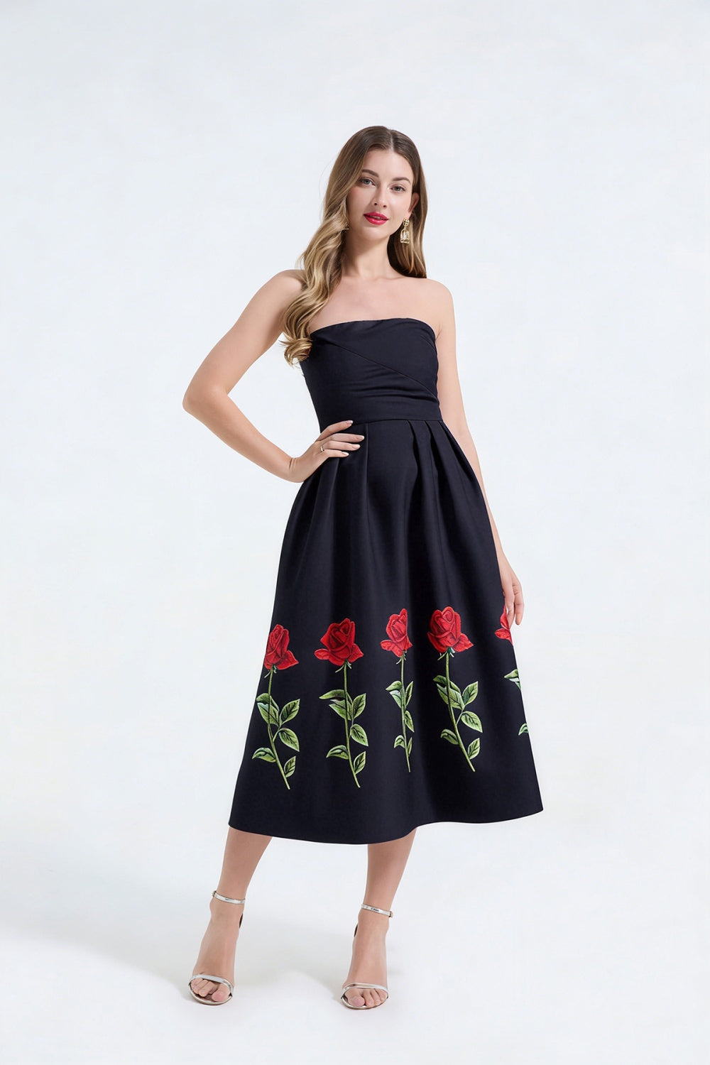 CM-DY068244 Women Elegant European Style Wrap Chest Sleeveless High Waist Long Dress (Available in 2 colors)