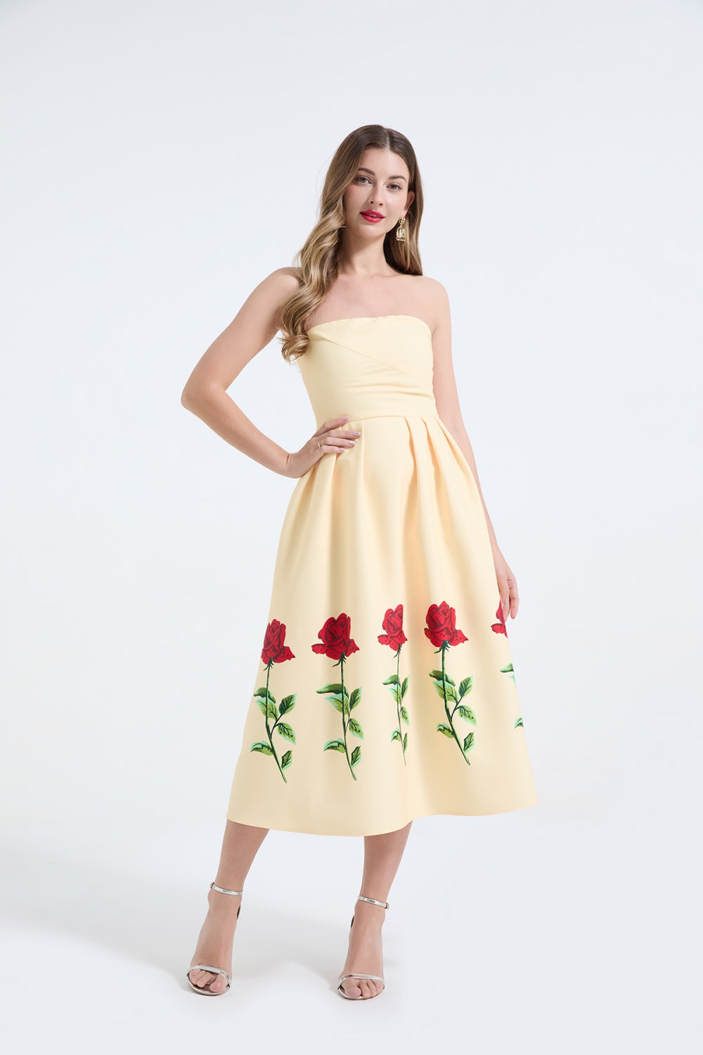 CM-DY068244 Women Elegant European Style Wrap Chest Sleeveless High Waist Long Dress (Available in 2 colors)