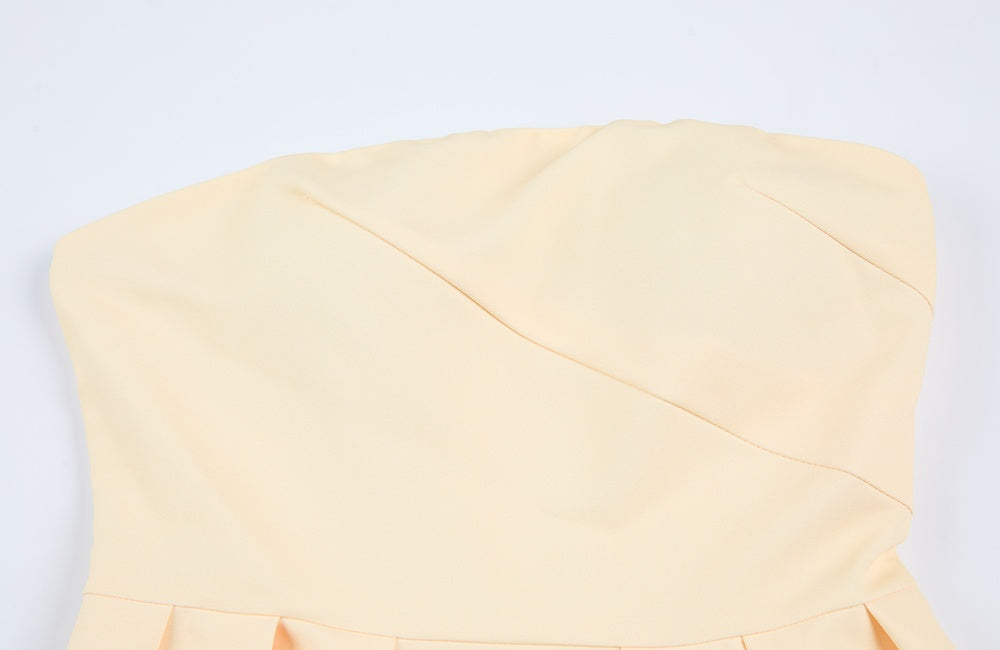 CM-DY068244 Women Elegant European Style Wrap Chest Sleeveless High Waist Long Dress (Available in 2 colors)