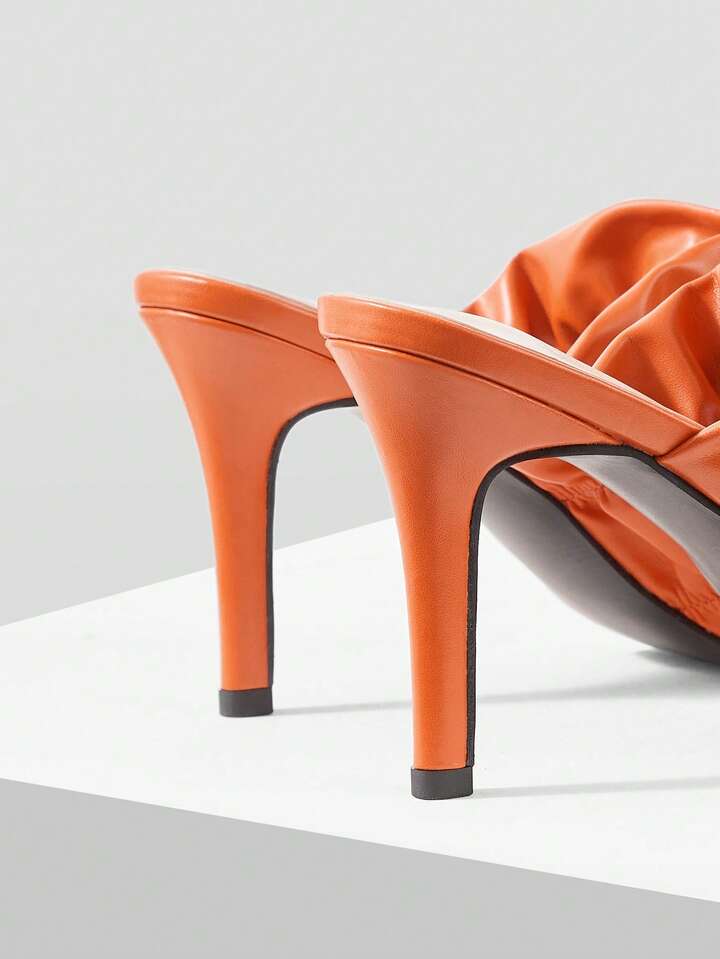 CM-SHS532253 Women Trendy Seoul Style Comfortable High-Heeled Open Toe Sandals - Orange