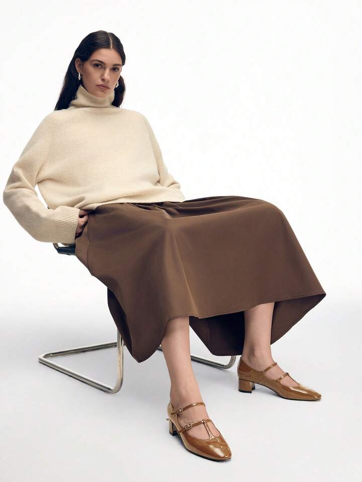 CM-SHS026446 Women Trendy Seoul Style Glossy Buckle Design High Heels Sandals - Coffee Brown