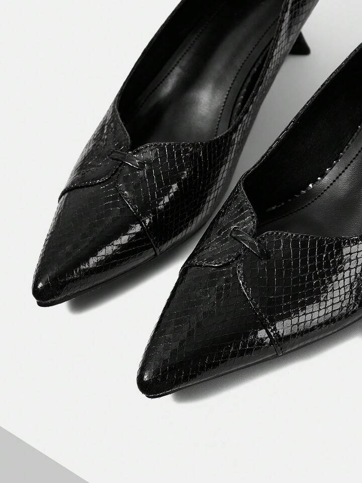 CM-SHS130204 Women Trendy Seoul Style Pointed Toe High Heels Sandals - Black