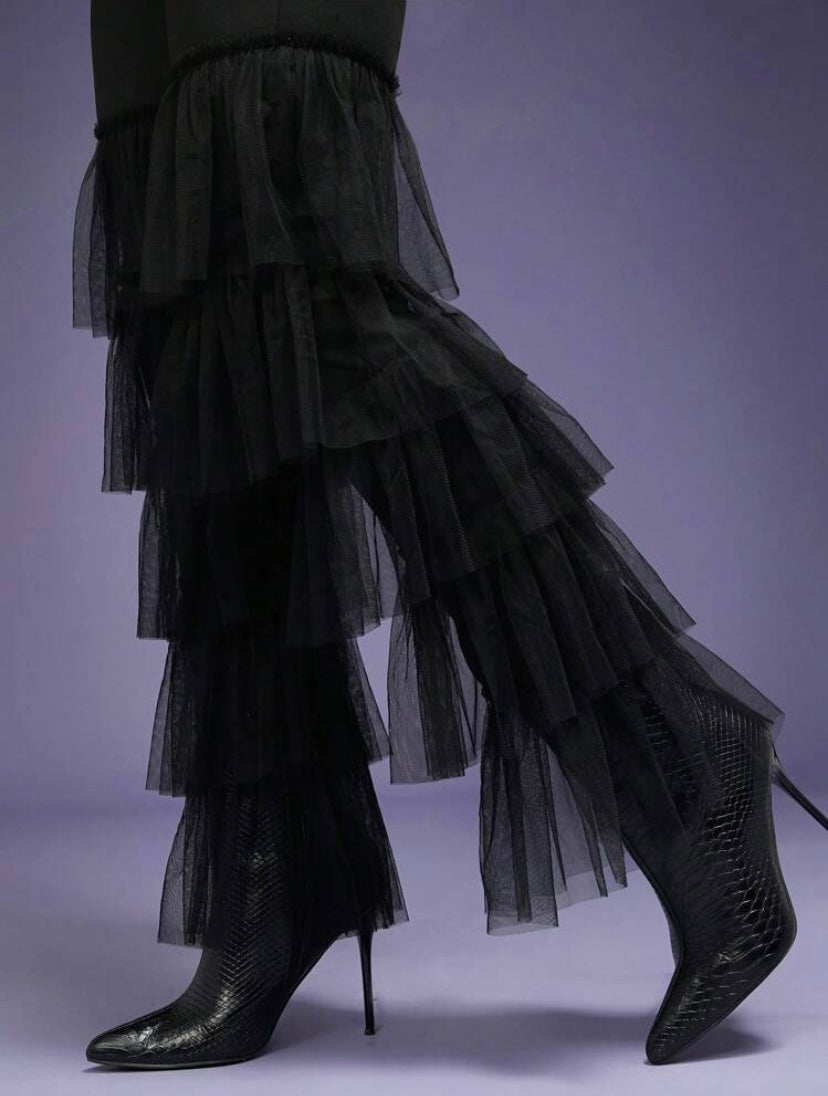CM-BS113796 Women Elegant Seoul Style Elastic Waist Straight Leg Pants - Black