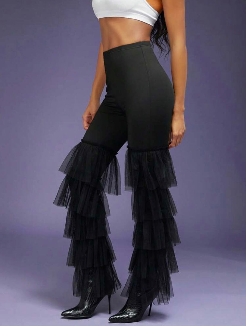 CM-BS113796 Women Elegant Seoul Style Elastic Waist Straight Leg Pants - Black
