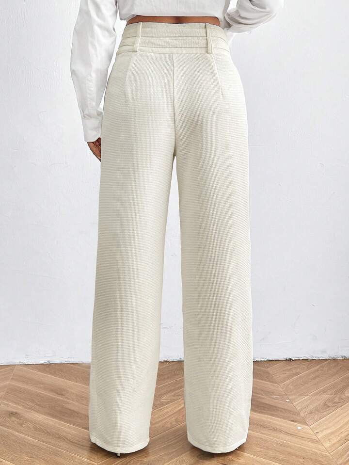 CM-BS686163 Women Elegant Seoul Style Loose Solid Color Versatile Long Pants - Apricot