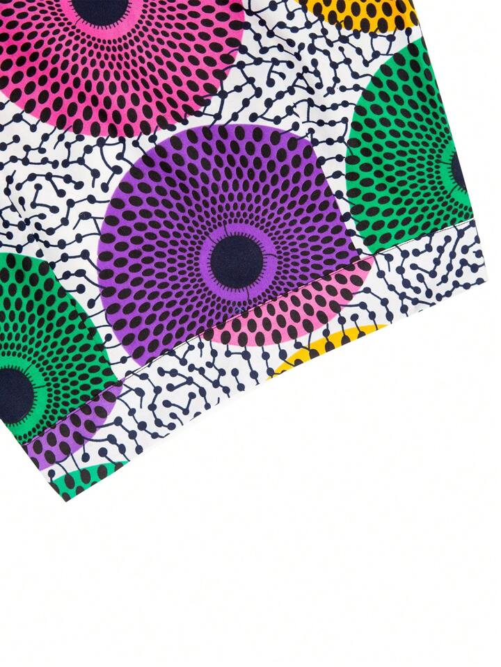 CM-BS985559 Women Elegant Seoul Style Geometric Printed Mermaid Hem Skirt