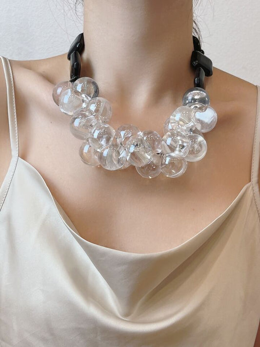CM-AXS455925 Women Trendy Seoul Style Bead Decor Necklace