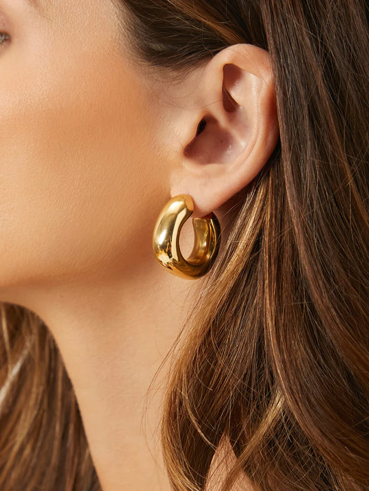 CM-AXS368186 Women Trendy Seoul Style Premium Minimalist Hoop Earrings